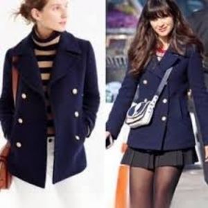 J.Crew 2 Majesty navy blue wool pea coat overcoat